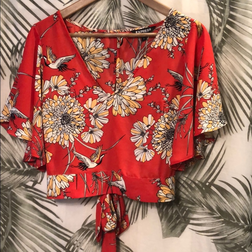 EXPRESS crop top blouse NWT